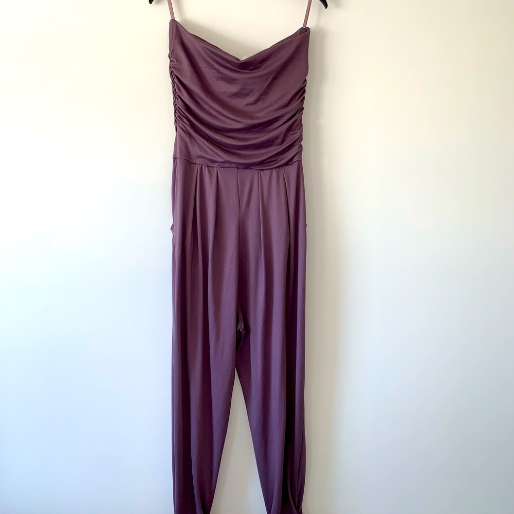 Deep Purple Strapless Jumpsuit- S